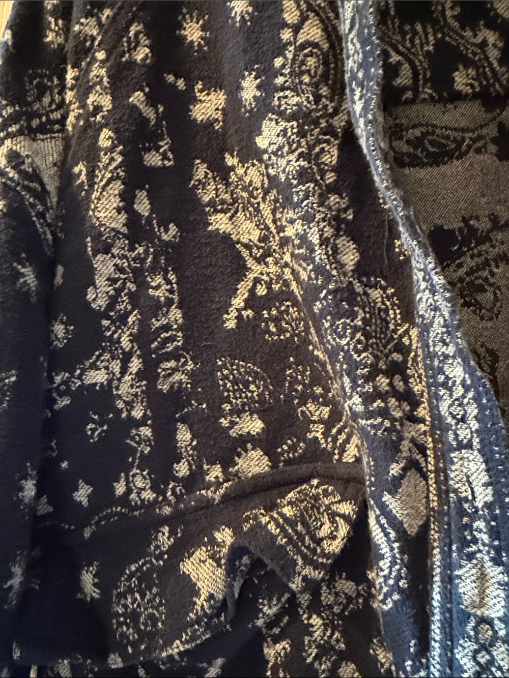 Free People Navy and White Paisley Jacket - Picture 6 of 7
